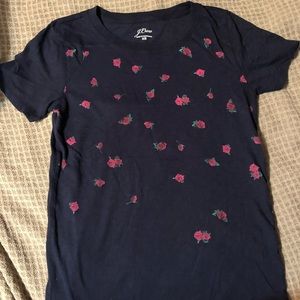 J Crew limited edition rose print tee